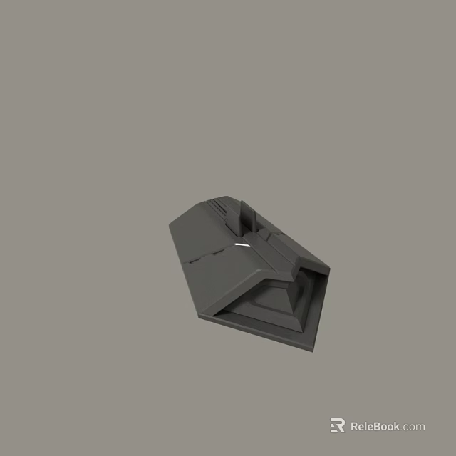 Black Geometric 3D Model With Angular Structure On Gray Background 3d model 
