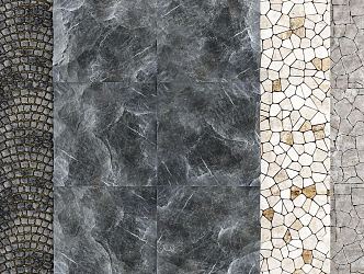 Modern wall stone wall surface pavement 3d model