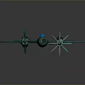 Teal Vintage Model Airplane With Twin Propellers And Wing Insignia
