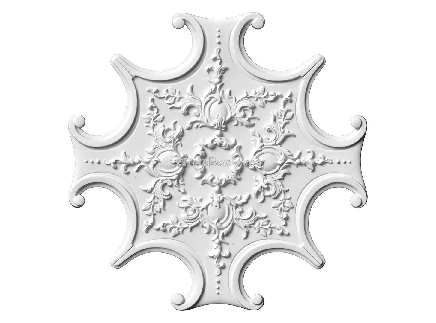 European-style lamp panel gypsum component carved 3d model