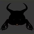 Horned Rhinoceros Beetle With Black Green Body And Red Legs On Grey Background