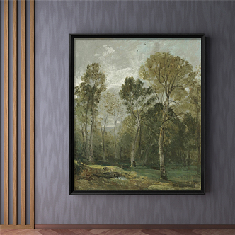 European Landscape Painting Brown Living Room Landscape Natural Light Decorative Painting 3d model