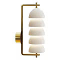 Modern Wall Light With Layered White Shades And Brass Mounting Design