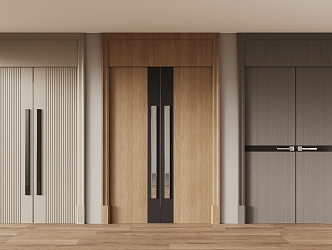 Modern Wooden Door Interior Door Double Door 3d model