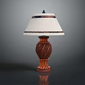 Elegant Table Lamp Furniture With White Lampshade Decorative Trim And Brown Twisted Base
