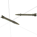 Two Military Style Tactical Missiles As Modern Weapon Armament
