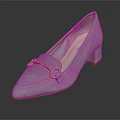 Light Blue Women's Pointed Toe Block Heel Shoes With Gold Horsebit Suede Detail
