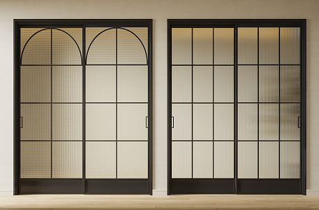 French sliding door glass sliding door 3d model