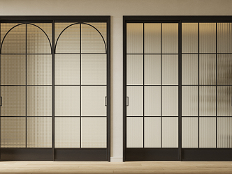 French sliding door glass sliding door 3d model