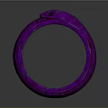 Fashionable Purple Snake Shaped Ring With Unique Design And Glossy Finish