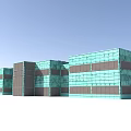 Modern School Building Architecture Featuring Turquoise Glass Curtain Walls And Brown Exteriors