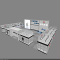 Digital Store Interior With Glass Display Counters Apple Logo Huawei Section And Mobile Phones