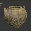 Ancient Cracked Clay Pot With Handles And Textured Surface For Daily Household Use