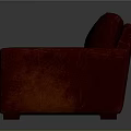 Red Leather Two Seater Sofa With Modern Design And Smooth Surface Texture 3d model
