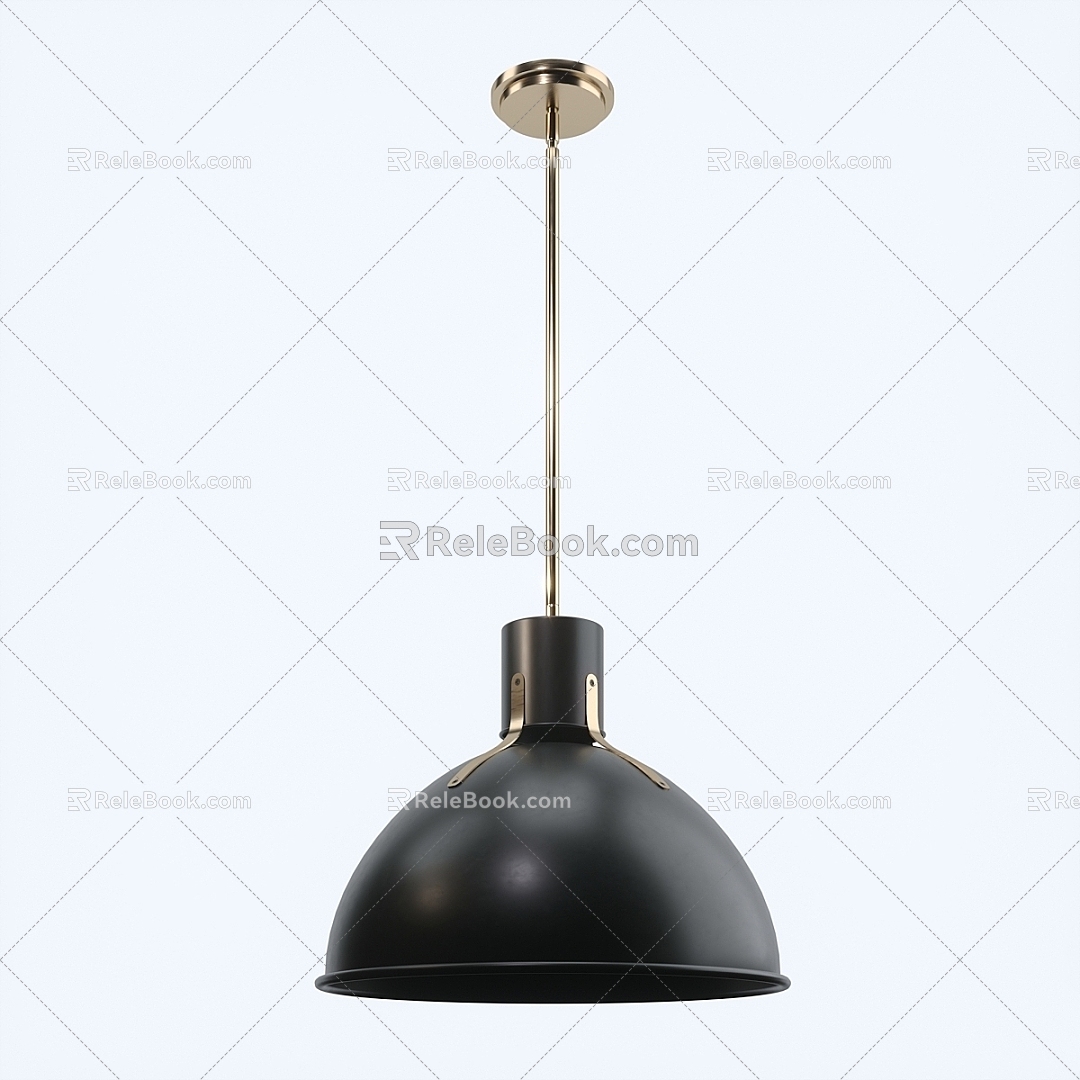 modern chandelier hinckley brass led black pendant 3d model