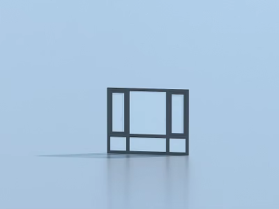 Sleek Casement Window With Black Frame Modern Design And Glass Panels 3d model