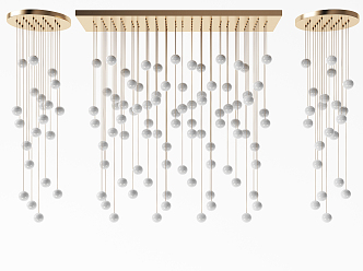 Light Luxury Chandelier Metal Chandelier Combination 3d model