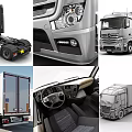 Mercedes Silver Cargo Truck Featuring Long Trailer And Modern Cab Design 3d model