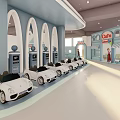 Kindergarten Interior Design With Castle Themed Play Area And Gas Station Role Play Setup