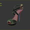 Stylish Black High Heel Shoes With Crisscross Straps And Platform Sole