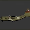 Tan Green Military Transport Airplane Model Number 2400 White Dots On Wings Tail Emblem