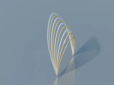 Modern White Swing Door With Curved Lines For Home Interior Design 3d model