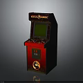 Classic Arcade Machine Featuring Mortal Kombat Game With Red Black Design And Green Screen