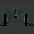 Ancient Green Cannon Weapon With Wheels And Long Metal Barrel