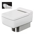 Modern White Bathroom Suite With Wall Mounted Ceramic Toilet And Sleek Design