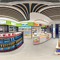 USmile Supermarket Interior With Well Organized Shelves And Various Product Displays