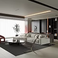 Spacious Modern Luxury Living Room With Soft Sectional Sofa And Stylish Minimalist Interior Design