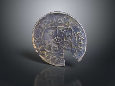 Broken Ancient Coin An Old Daily Life Currency Item With Vintage Design 3d model