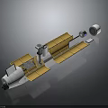 Industrial Scientific Equipment With Elongated Modular Structure Yellow Sections And White Components