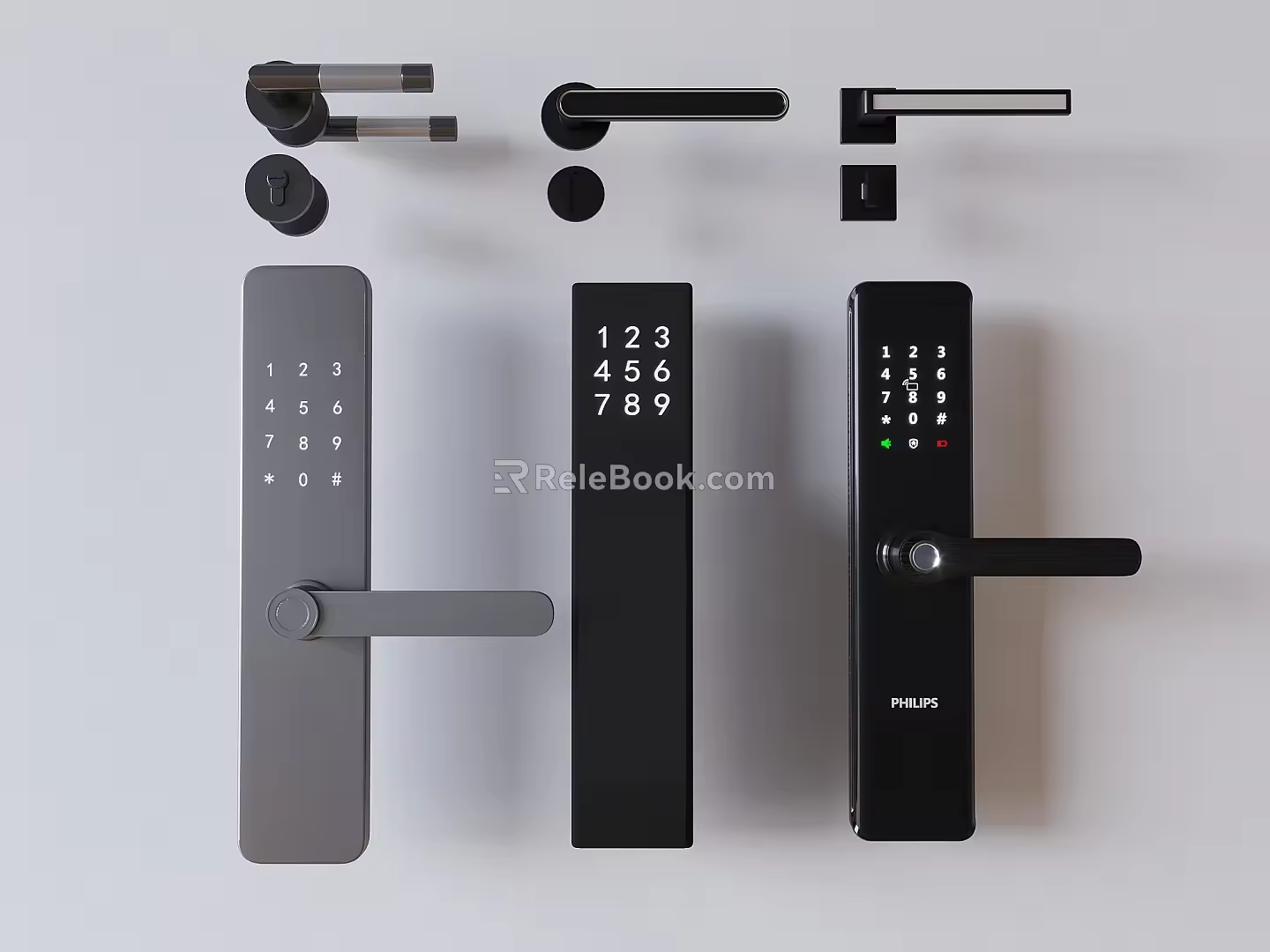 Smart door lock door handle fingerprint lock door handle fingerprint lock password lock 3d model