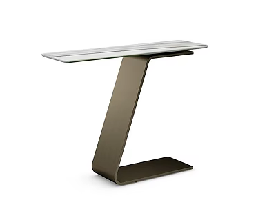 Sleek Modern Console Table With Z Shaped Metal Frame And Light Colored Top 3d model