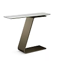 Sleek Modern Console Table With Z Shaped Metal Frame And Light Colored Top 3d model