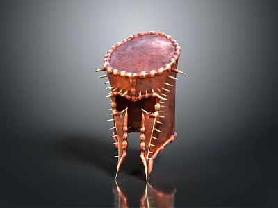 Copper Colored Ancient Weapon With Sharp Spikes And Metallic Surface Structure Design 3d model
