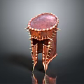 Copper Colored Ancient Weapon With Sharp Spikes And Metallic Surface Structure Design