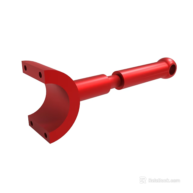 Red Mechanical Component With Cylindrical Shape And Hole Design For Industrial Use 3d model