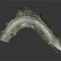 Scenic Stone Arch Bridge Surrounded By Green Vegetation And Water Flow