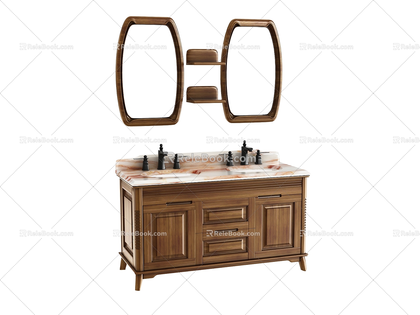 American bathroom cabinet 3d model