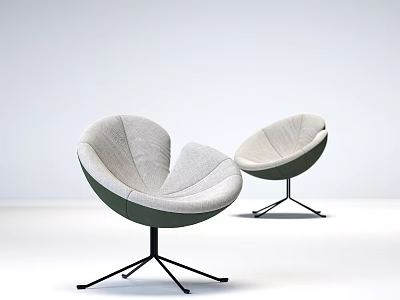 Modern Leisure Chair with Curved Backrest Upholstered Fabric Black Metal Base 3d model