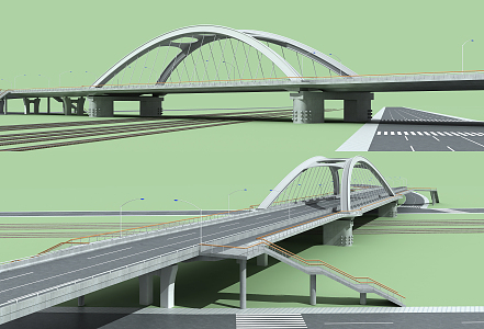 highway bridge modern bridge 3d model