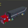 Red Cab Blue Gray Trailer Toy Truck Featuring Transformers Logo Design
