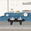 Modern sofa coffee table combination 3d model
