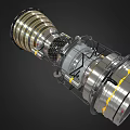 Turbine Engine 3D Model with Internal Structure Metallic Components and Transparent Casing Design 3d model