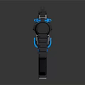 Futuristic Tactical Rifle With Black And Blue Design Tactical Rail And Sci Fi Elements