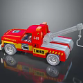 Red Fire Department Toy Tow Truck With Crane Arm And Campbell Logo