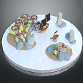 Modern Cartoon Scene Pirate Island Game Environment Game Fairy Tale 3d model