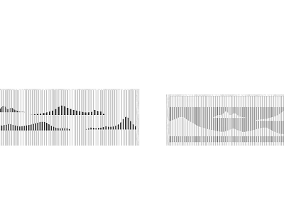 Modern Scenic Wall Design With Striped Patterns And Mountain Silhouettes 3d model